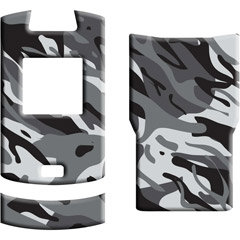 R00-022 - Gray Camo Urethane Cover for Motorola Razr