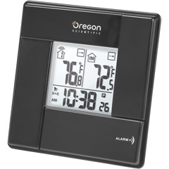 OREGON SCIENTIFIC - RAR-381BLR-SILVER - Wireless Indoor/Outdoor Thermometer  with Digital Clock