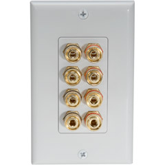 SC-8W - 8 Position Speaker Connector Wall Plates
