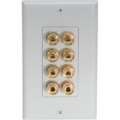 SC-8W - 8 Position Speaker Connector Wall Plates