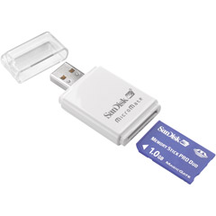 SDMSPDR-1024-A10 - Memory Stick PRO Duo Memory Card with MicroMate USB 2.0 Card Reader Bonus Pack
