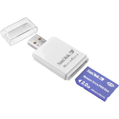 SDMSPDR-2048-A10 - Memory Stick PRO Duo Memory Card with MicroMate USB 2.0 Card Reader Bonus Pack