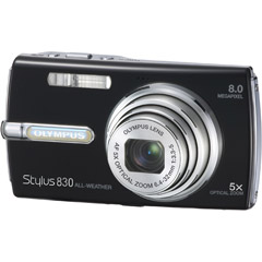 STYLUS-830BLK - 8.0MP All-Weather Camera with 5x Optical Zoom and 2.5'' HyperCrystal LCD