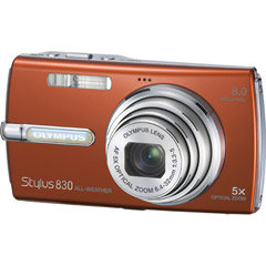 STYLUS-830ORG - 8.0MP All-Weather Camera with 5x Optical Zoom and 2.5'' HyperCrystal LCD