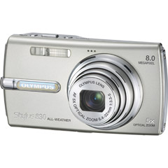 STYLUS-830SLV - 8.0MP All-Weather Camera with 5x Optical Zoom and 2.5'' HyperCrystal LCD