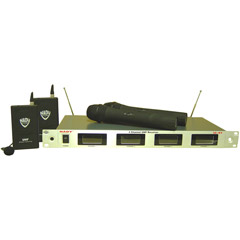 U-41LT - Quad UHF Microphone System with 4 Lavalier Microphones