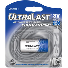 UL-123/1 - 3V CR123 Photo Lithium Battery Retail Packs