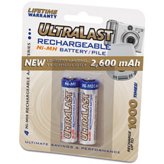 UL-2AA2600 - Rechargeable NiMH Battery Retail Packs