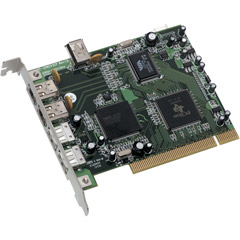 USB660A - 5-Port Hi-Speed USB and FireWire PCI Host Card