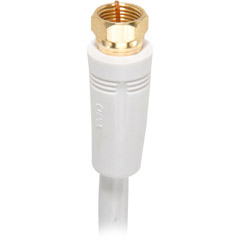 VH603WH - RG6 Digital Coaxial Cable with Gold-Plated F Connectors (White)