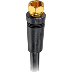VH606 - RG6 Digital Coaxial Cable with Gold-Plated F Connectors (Black)