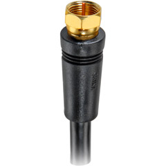 VHB6111X - RG6 Digital Coaxial Cable with Gold-Plated F Connectors (Black)