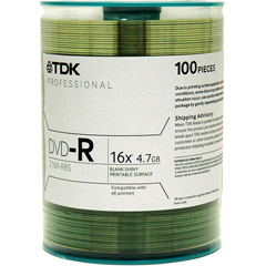 Z16X-RBS - 16x Write-Once Bulk DVD-R with Prism and Silk Screen Printable Surface