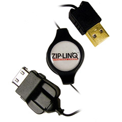 ZIP-DATA-P37 - 30'' Retractable Sync-N-Charge Cable for BlackBerry