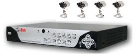 QSD6204C4-250 - 4 Channel Network Observation System with USB 2.0 port  250GB HDD 4- QOCDC Cam