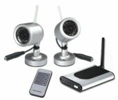 QSWOC2R 2 Pack 2.4 GHz Wireless Outdoor Camera wReceiver 20ft Night Vision