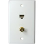121-WH - CATV and CAT 5e Wallplate