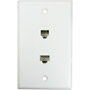 122-WH - Telephone and CAT 5e Wallplate