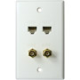 124-WH - Dual CATV and Dual CAT 5e Wallplate