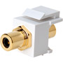 243-BK-WH - Gold Plated RCA to RCA with White Snap-In
