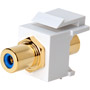 243-BL-WH - Gold Plated RCA to RCA with White Snap- In