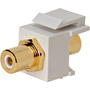 243-WH-WH - Gold Plated RCA to RCA with White Snap- In