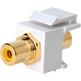 243-YL-WH - Gold Plated RCA to RCA with White Snap- In