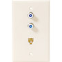 300-238WH - 2.5GHz Dual-F Connector and Single Phone Wall Plate
