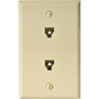 301-214IV - Dual 4-Conductor Flush Wall Plate