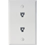 301-214WH - Dual 4-Conductor Flush Wall Plate