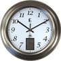4636G - 14 1/2'' Metal Wall Clock with LCD Display