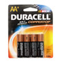 AA4 DURACELL - AA Alkaline Battery Retail Pack