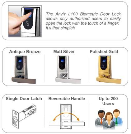 ANVIZ L100B Fingerprint Door Lock L-100B Biometrics