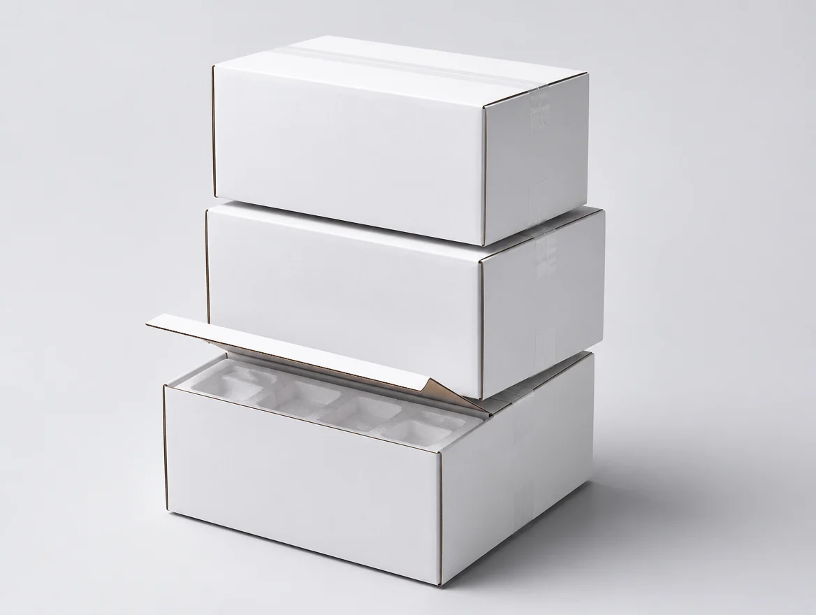 Three sealed manufacturer cartons with the factory tape intact