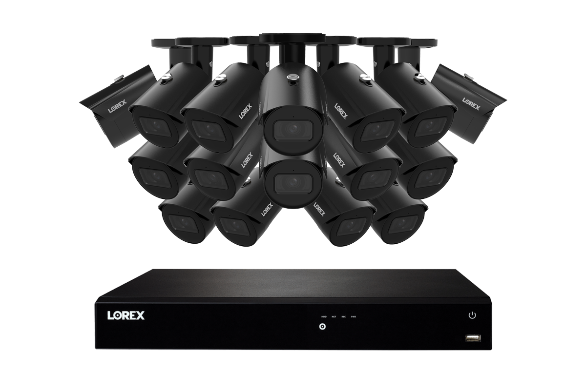 Lorex Fusion 4K 16-Channel 4TB NVR System with 16 A14 4K IP Bullet Cameras (N4K4-1616BB-1)