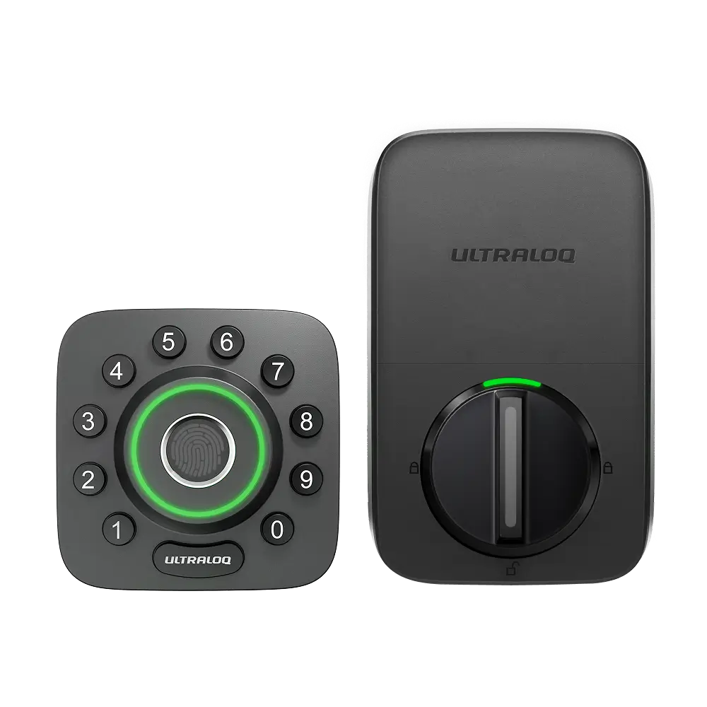Ultraloq U-Bolt Pro Smart Lock + Bridge WiFi Adaptor, 6-in-1 Keyless Entry Door Lock with WiFi, Bluetooth, Biometric Fingerprint - Keypad, Smart